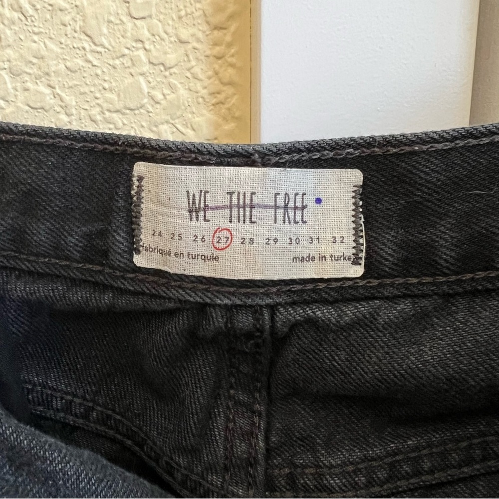 Free People Maggie Mid Rise Black Distressed Jeans - Picture 4 of 6